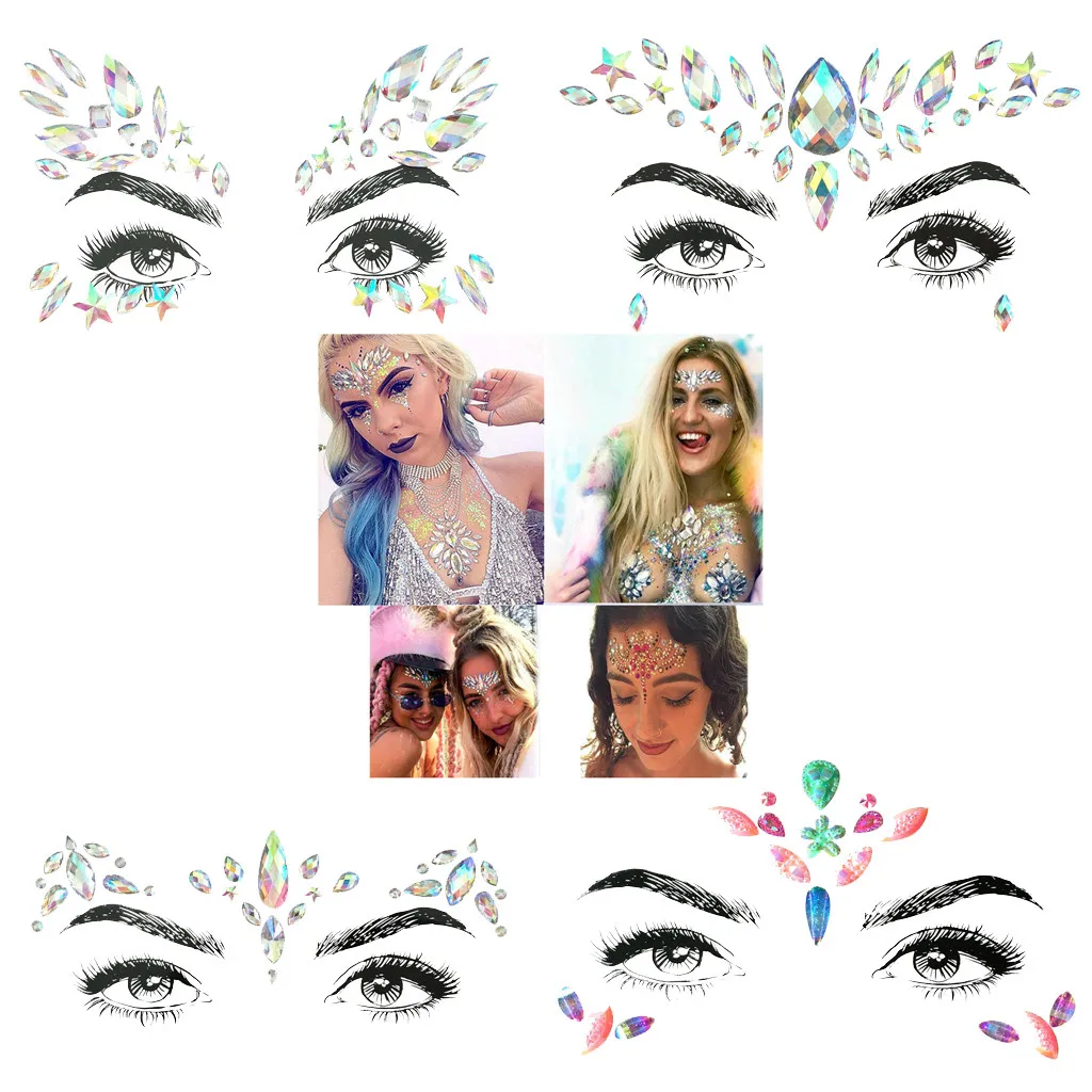 

HAICAR 2019 New Diamond Crystal Sticker Trend girl makeup equipment