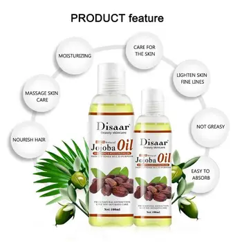 

100ml 100% Natural Organic Jojoba Oil Massage Best Skin Care Relaxing Moisturizing Oil control Hydration Massage Product