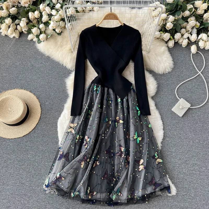 Joinyouth 2022 Vestidos Mujer Patckwork вязаные марлевые Элегантные платья темпераментный халат с