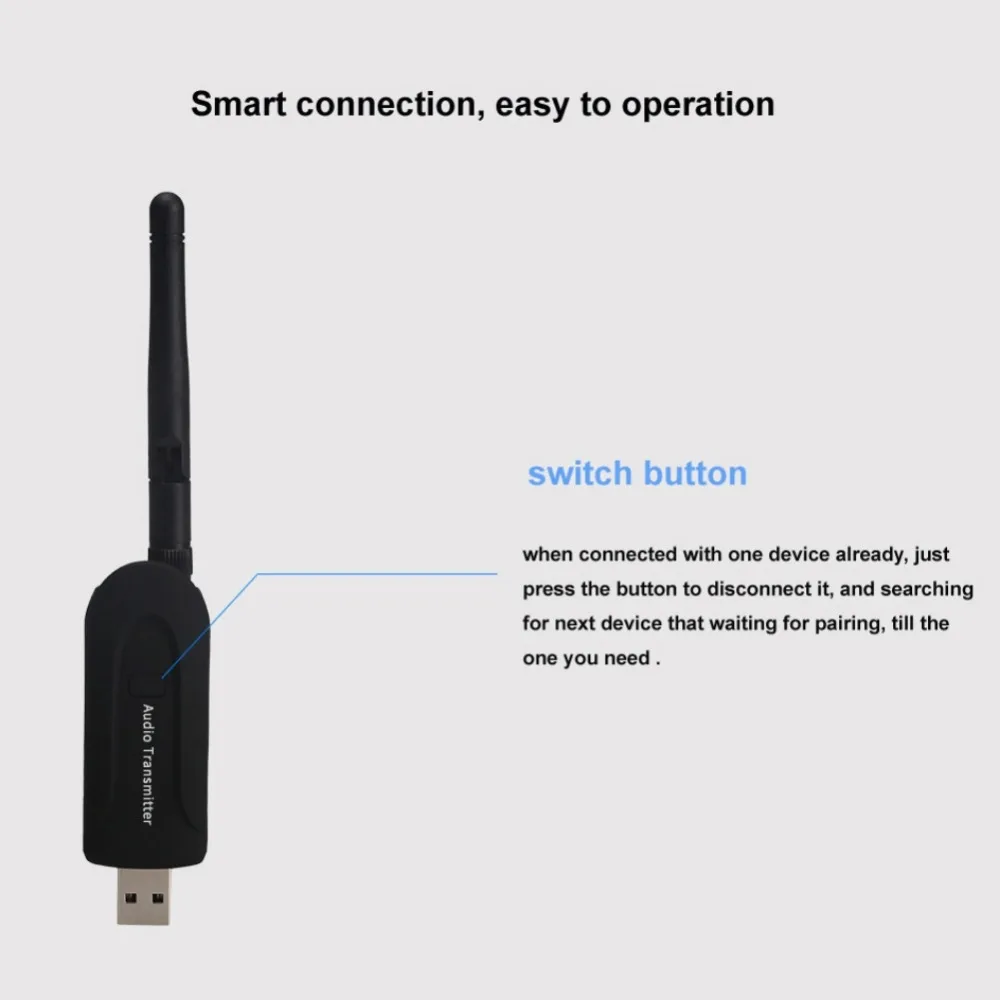 USB беспроводной Bluetooth передатчик A2DP стерео Bluetooth аудио передатчик 3,5 мм Отправитель для ноутбука ПК ТВ динамик наушники