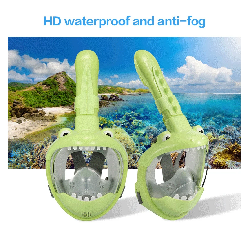 

Children Scuba Diving Snorkeling Mask Full Face HD Anti Fog Anti-Leak Swimming Masks Underwater Snorkel Masks for Kids