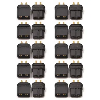 

10 Pairs/Lot Amass XT60H-F Connector Plug Gold Plated Plug Black Lipo with Caps