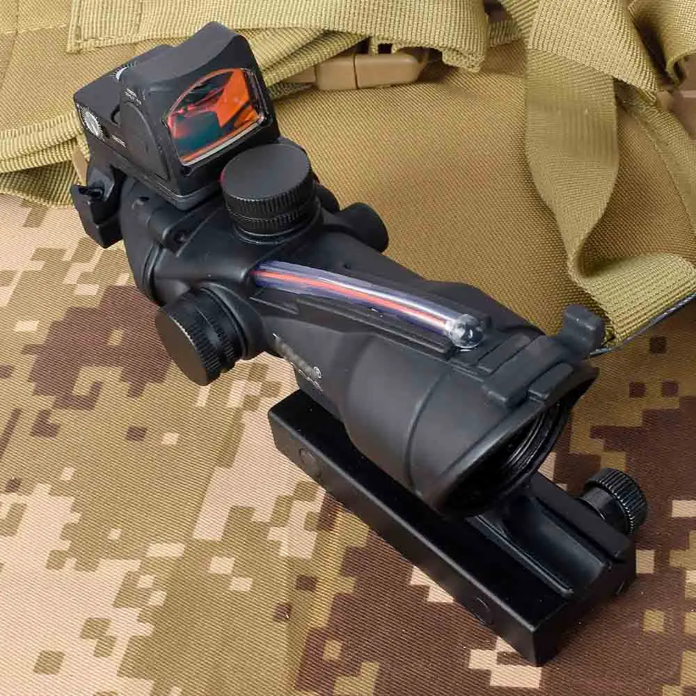 Охотничий оптический прицел Trijicon ACOG 4X32 с красной точкой и гравировкой