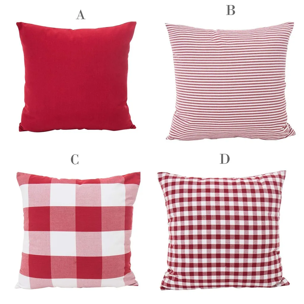 

Simple Stripe Red Cushion Cover Happy Valentine's Day Throw Pillow Case Rose Sweet Love Pillow Home Bedroom Cushion Covers