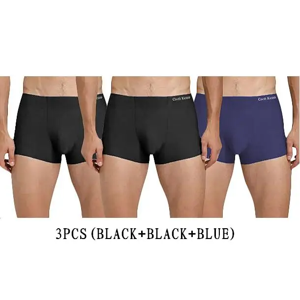 Sexy men underwear Boxer shorts Ice silk u convex soft sexy kilot male men's underpants 3pcs Gay underwear - Цвет: Серый