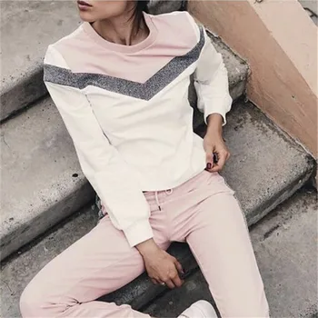 

New 2019 Autumn Women Tracksuit Pants Suits O-Neck Hoodies Sweatshirts and Pants Two Piece Sets Plus Size Casual clothing Sets
