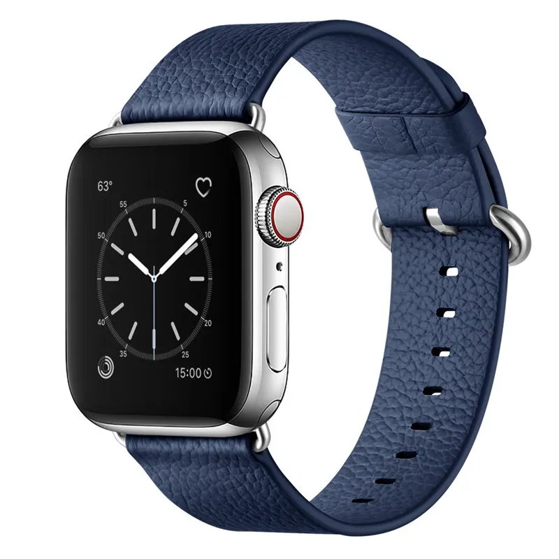 Ремешок для apple Watch 38 мм 42 мм 40 мм 44 мм женский кожаный ремешок с лицевым покрытием для замены ремешка для iWatch серии 5/4/3/2/1