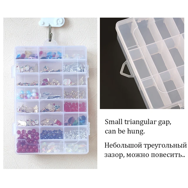 85433-770267.jpg Boîte à bijoux de rangement en plastique Transparent, compartiment réglable, conteneur pour perles, boucles d'oreilles, boîte rectangulaire à bijoux