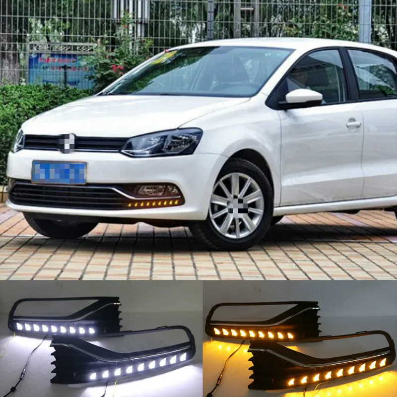 2 шт. светодиодный дневный ходовой светильник для VW Volkswagen Polo 2014 2015 2016 2017 |
