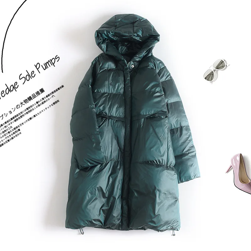 

2019 Winter Thick Warm Fashion Simple Versatile Comfortable Long Sleeve Women's Long Cotton-padded Clothes/Cotton Coat 3378