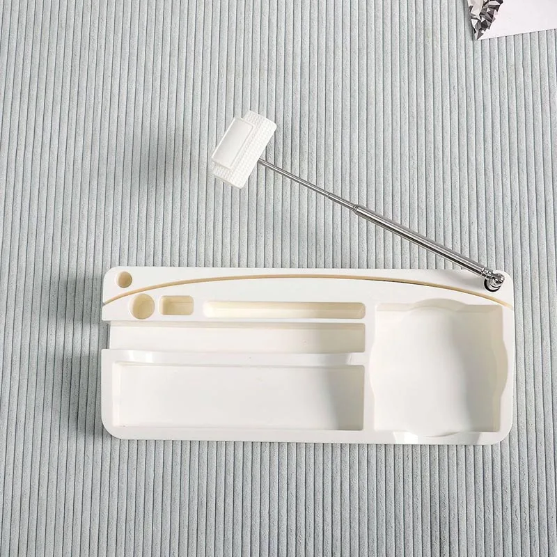 

Multifunctional Stationery Storage Tray Plastic DIY Space-saving Shelf for Home Office ING-SHIPPING