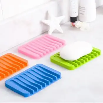 

Free shipping 100pcs Silicone Soap Holder Soap Dish Tray Saver for Shower Waterfall/Bathroom/Kitchen/Counter Top LX7950