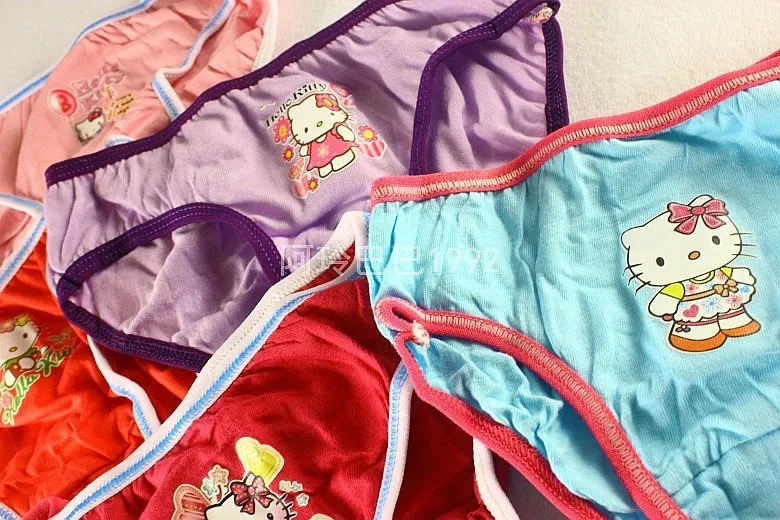 Hellokitty hello kitty очаровательный рисунок для детей девочек хлопок вентиляции антибиотик треугольные кальсоны 6 бар платье