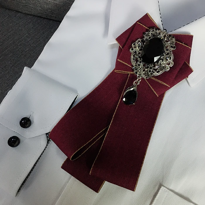 Ribbon Bow Tie Британский женский мужской свитер, рубашка, бант из ленты, галстук-платок, деловые, свадебные, Клубные, вечерние, сплав, стразы, кристалл, галстук-бабочка, формальный галстук - Цвет: Ribbon Bow Tie