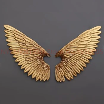 

Arrival Creative Abstract Retro Wing Wall Sculpture Decoration Figurine Decorative Metal Statue TV Background Xmas Gift 1pair