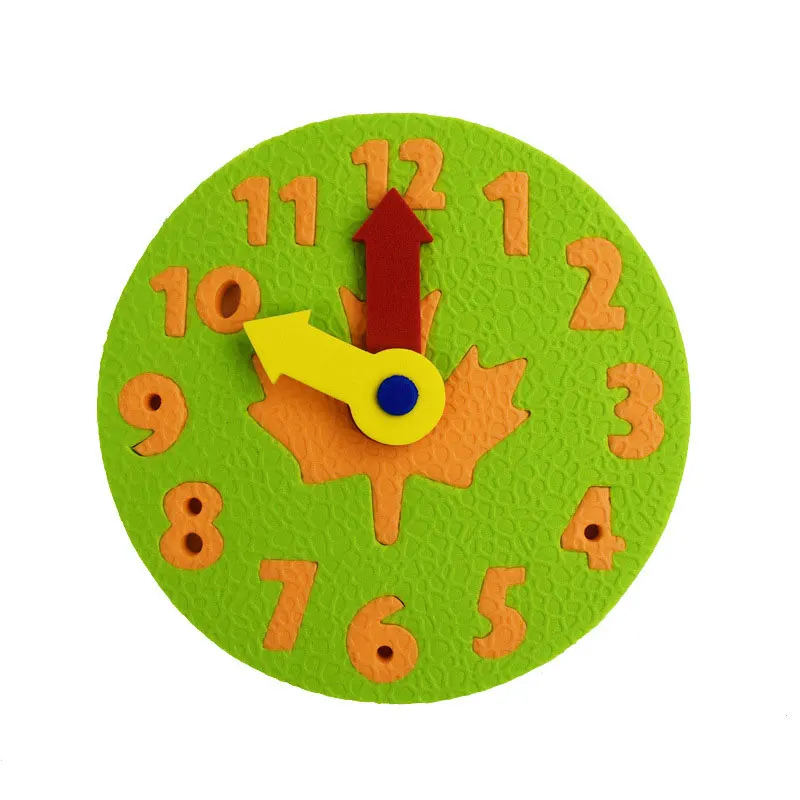 Teaching Kindergarten Manual Puzzle DIY Eva Clock Early Learning Education Baby Kids Toy Montessori Teaching Aids Math Toys 7