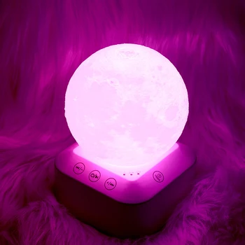 

Baby Bedroom Intelligent Timing 3D 7 Colors Changing ABS Dimmable LED Moon Night Light Portable Sleep Music Gift Nursery Lamp
