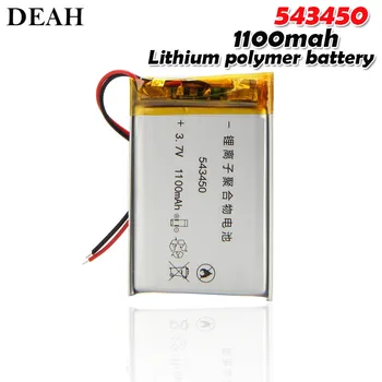 

3.7V 1100mAh 543450 Lithium Polymer Rechargeable Battery for MP3 MP4 GPS navigator DVD Camera Led Lamp Smart watch Li-ion cell