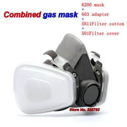 SJL 6200 mask + 603 adapter With 5N11+501 Modular respirator mask against dust smoke particulates respirator dust mask