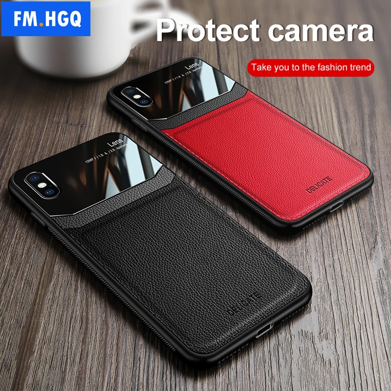 

xs max leather Magnet Cover Car Phone Case for Iphone X 8 7 Plus Xr Luxury Slim Hard Back Cover for IPhone Xs Max xsmax Case