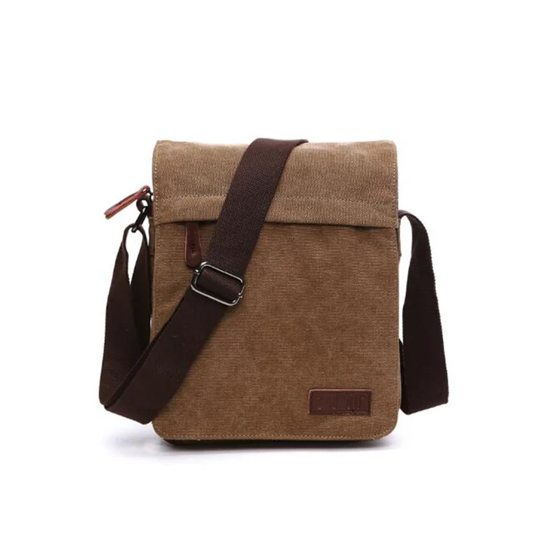 Кофе Newest Flap Quality Men Crossbody Bag Pack Hidden Zipper Shoulder Male Handbag Canvas Messenger Bags Student School Travel - Цвет: Кофе