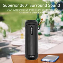 Bluetooth музыкальный бас-динамик водонепроницаемый портативный открытый светодиодный беспроводной Колонка громкий динамик Поддержка TF карта FM радио Aux вход