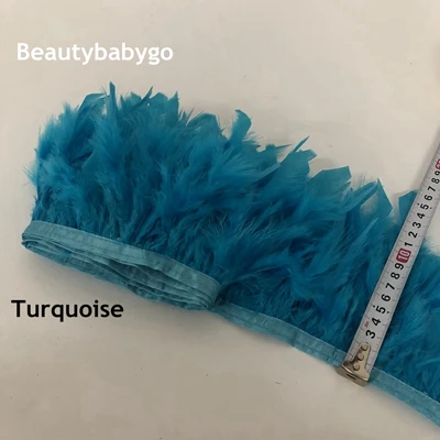 turquoise 10 ярдов/партия индейка бахрома с перьями 4-6 дюймов перья марабу отделка юбки платье отделка ленты перья для ремесел - Цвет: turquoise