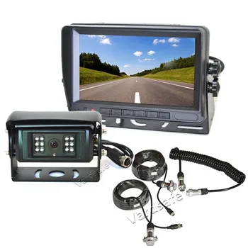 

Vardsafe Motorized Shutter Reverse Camera with Trailer Tow Quick Connect 7 Inch Monitor for Truck Bus RV Trailer Caravan