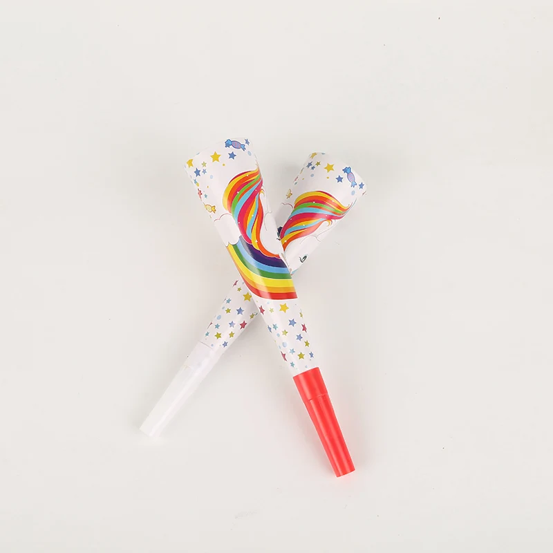 6pcs/Pack High-quality Unicorn Party Supplies Trumpet child's favorite Noise Maker Horn Kids birthday Party MOOD MAKER