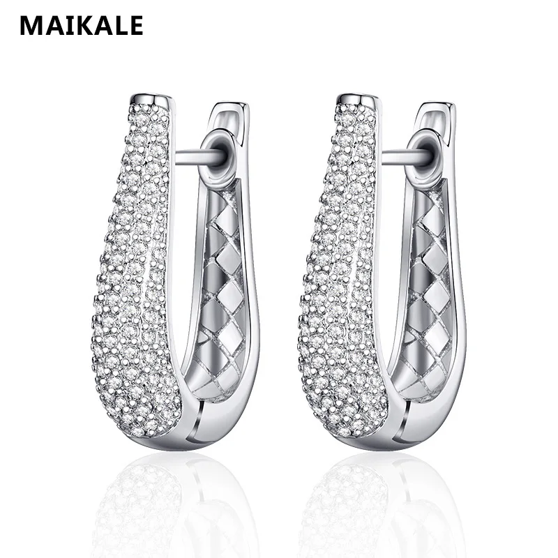 Женские длинные серьги гвоздики MAIKALE корейские золотистого/серебристого цвета с