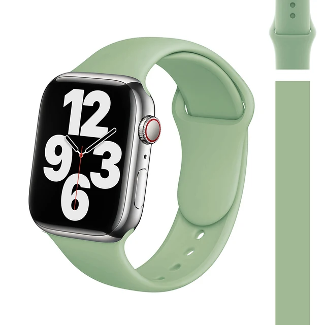 Silicone Strap Watch Compatible Apple Watch Band 45mm 44mm 41mm for bracelet iWatch 40mm 38mm correa apple watch series 7 6 5 SE 16