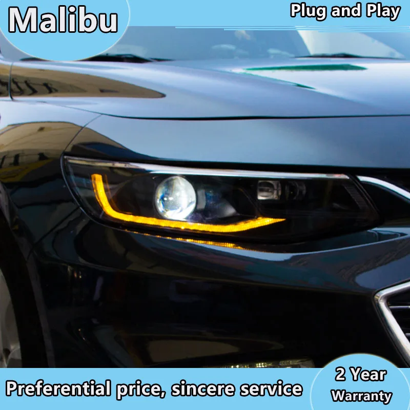 Автомобильный Стайлинг для Chevrolet Malibu XL фары для- Malibu светодиодный фонарь DRL Bi-Xenon/светодиодный объектив Высокий Низкий Луч парковки