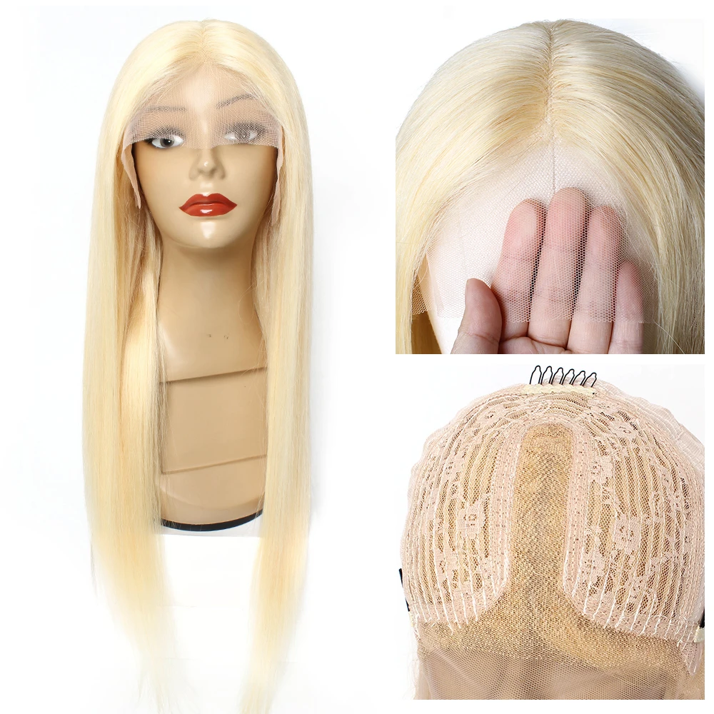 Kisshair T Part Lace Wig 613 Blonde 30 Inch 13*1 Lace Middle Part