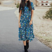  Women Elegant Ruffles Dress Summer Sundress Casual Short Sleeve Solid Party Vestido ZANZEA Vintage Kaftan Dresses Femme Robe 