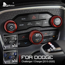 Alüminyum alaşım için Dodge Challenger şarj 2015 2020 aksesuarları iç araba klima anahtar düğmesi halka düğme kapağı