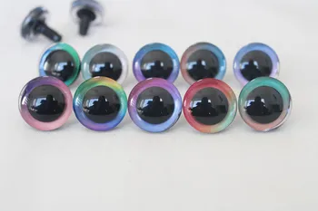 20pcs 9MM 12MM--35mm C10-- 3D LOVELY toy safety eyes 3D Rainbow doll eyes +  washer for  diy plush doll 1
