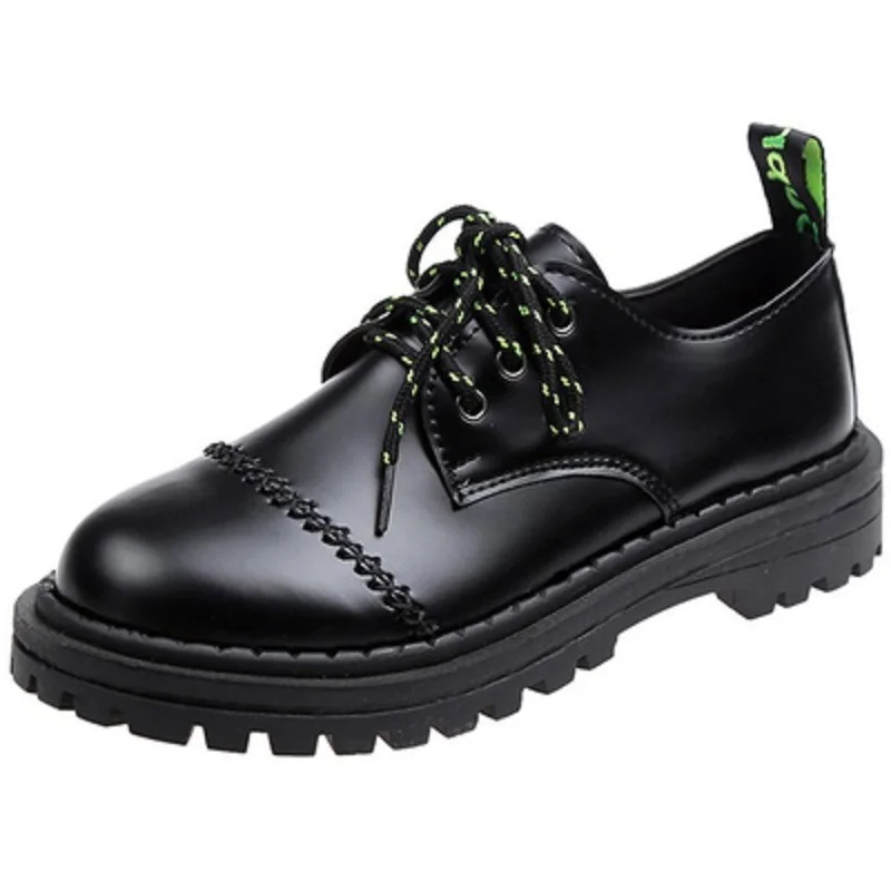 

Black Oxford shoes women's brogue shoes increased small leather shoes women's thick-soled versatile thick with retro Martin shoe