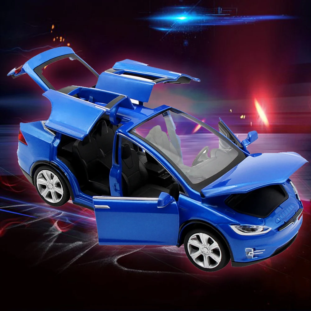 Модель автомобиля Tesla Model X 1:32 из сплава литые игрушки автомобили со звуком