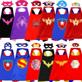 Superbohater Anime Cosplay peleryny maski płaszcze pająk Bat Iron Man Halloween dzieci chłopcy sukienka dla dziewczynek na imprezę Up jednorożec księżniczka 70cm tanie i dobre opinie CN (pochodzenie) Unisex tops POLIESTER Mermaid Europa i stany zjednoczone 70cm X 70cm kostiumy