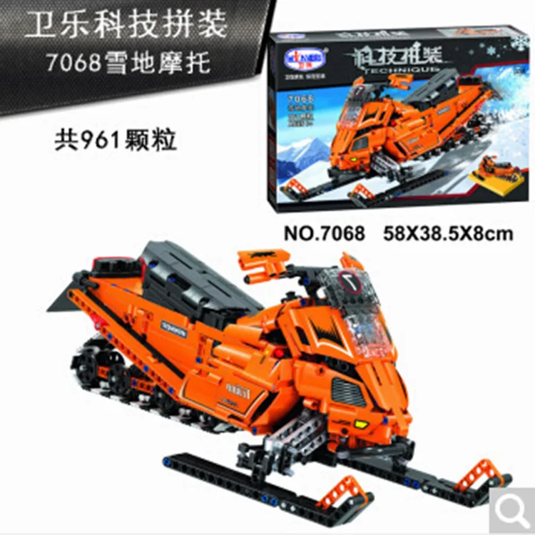

Wei le Science And Technology Assembled Building Blocks ENLIGHTEN Fight Inserted Model Engineering Vehicle Boy Gift 7068 Snowfie