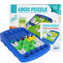 

60 Challenges Logical Maze Ball Bead Route Training IQ Puzzle Run Race Track Mind Brain Intellectual Board Game Toy for Kids
