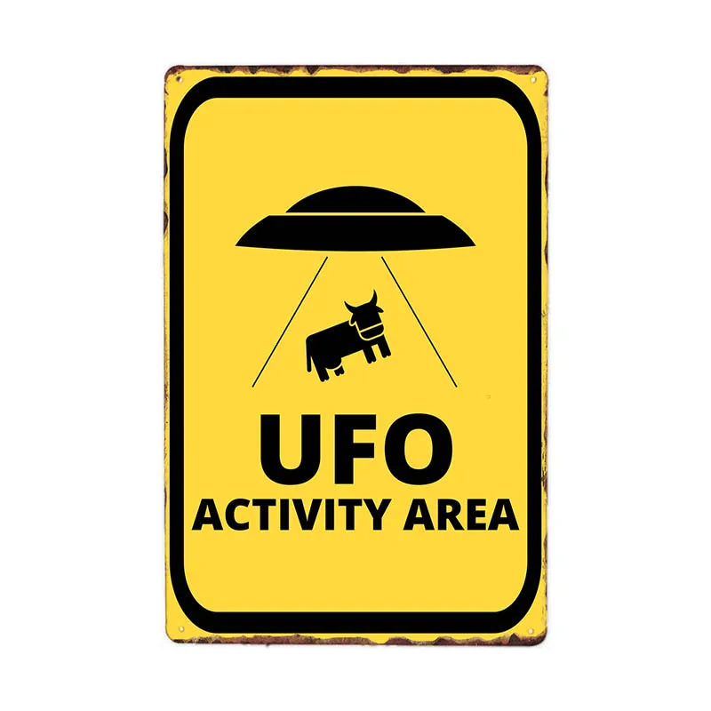 Сливовый Предупреждение Area 51-металлическая жестяная вывеска НЛО Винтаж стенные бляшки Искусство Плакат Украшение картина домашний декор 20x30 см - Цвет: Сливовый