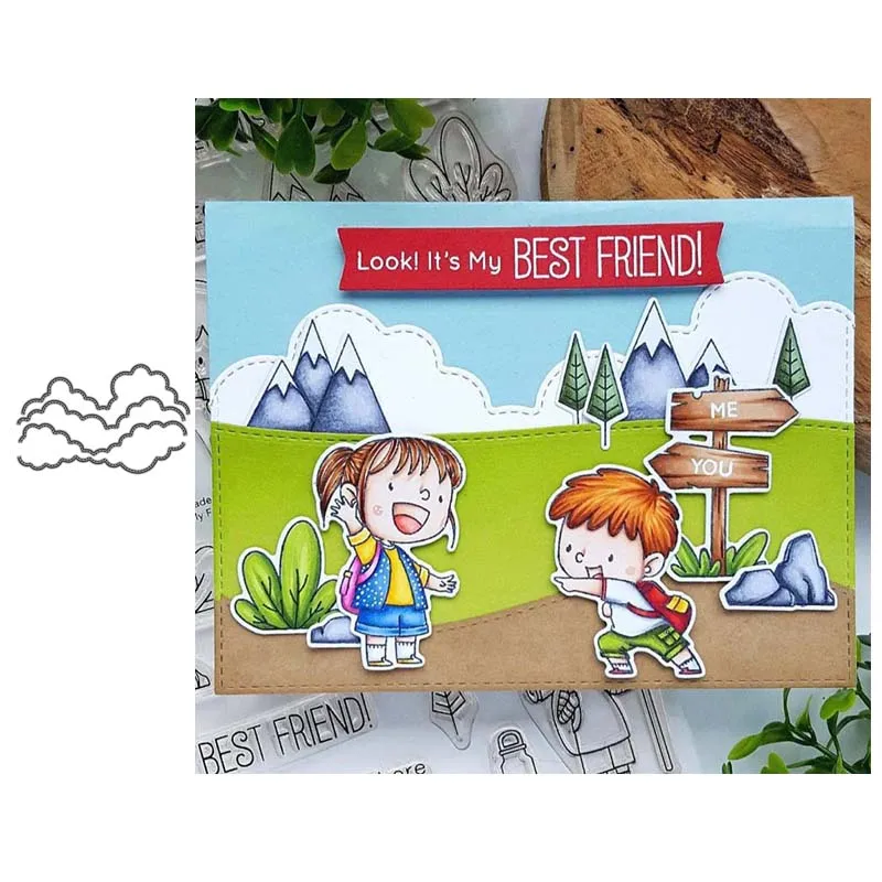 

JC Clouds Lines Metal Cutting Dies for Scrapbooking DIY Template Handmade Shape Stencil Craft Mold Mould Decor 2020 New Design