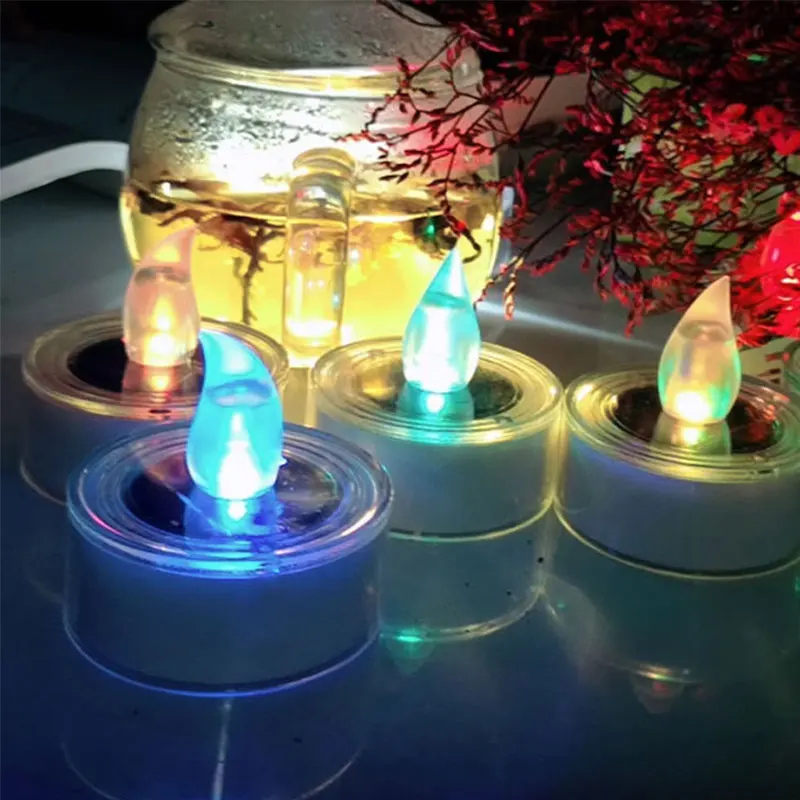 6 шт./корт. Светодиодная свеча на солнечной энергии реалистичные беспламенные