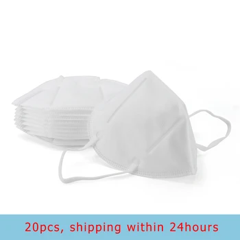 

20Pcs Mask 95% Filtration Cotton Mouth Mask Anti Bacterial Dust Protection 5 Filters against Droplet Mask Unisex CE