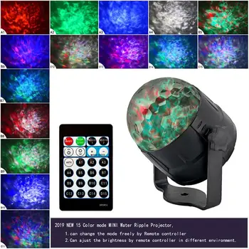 

Disco Light DJ LED Laser Stage Light Projector Lamp Wedding Birthday Party DJ Lamp 15 Color LED Water Pattern Lamp Flame Light