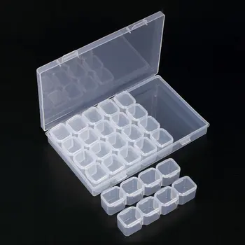 

Nail Tool Jewelry Storage Box PVC 28 Grid ewelry Packing box Transparent Detachable Box Jewelry Storage Box 1pcs