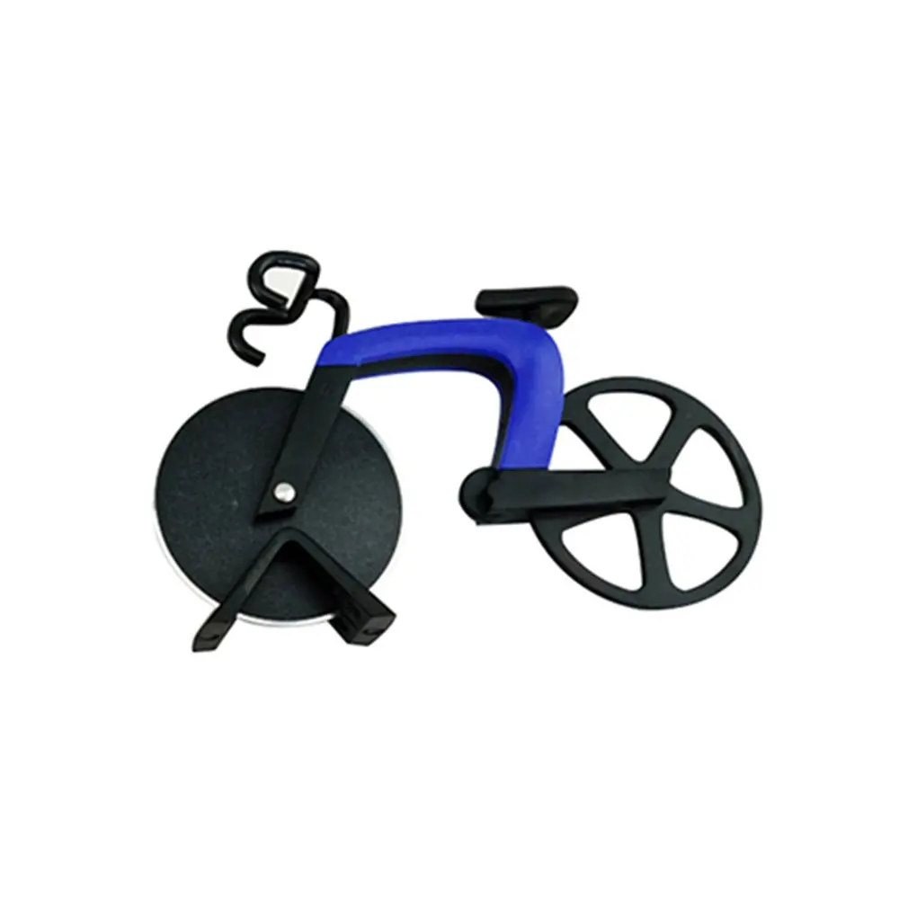 Bicycle Pizza Cutter Bike Wheel Pizza Chopper Bike Roller Pizza Slicer Pizza Cutting Knifes Kitchen Gadget - Цвет: Черный