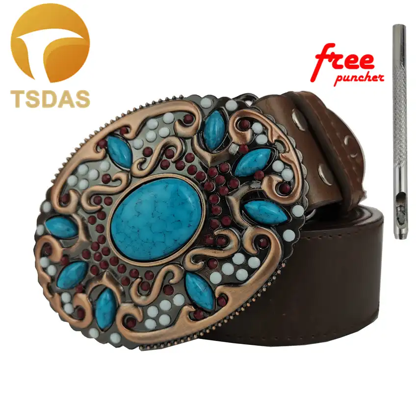 mens turquoise belt buckle
