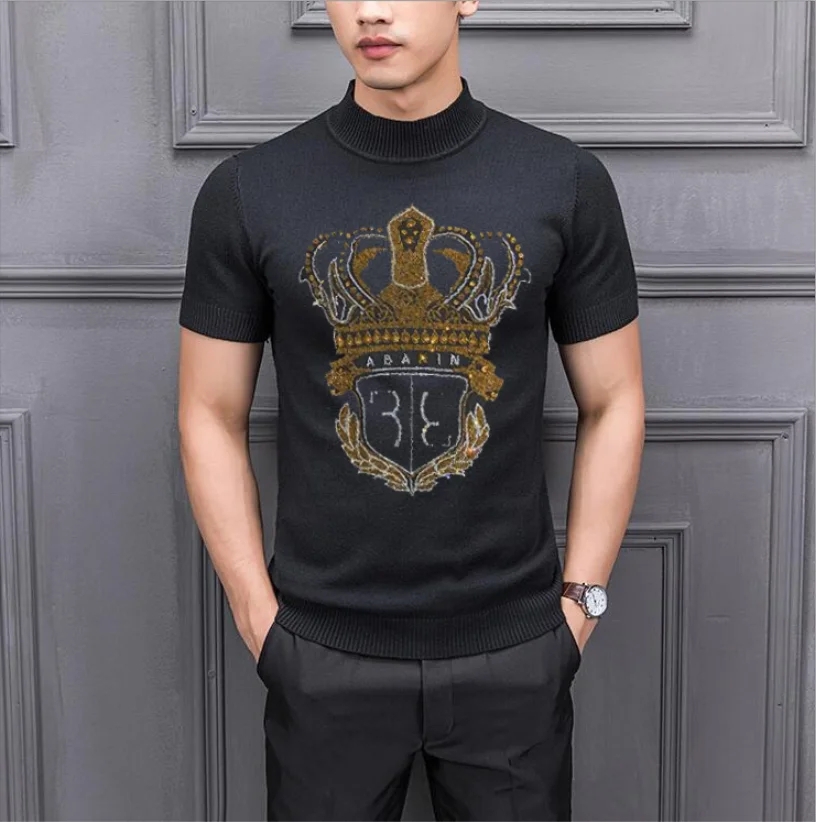 2021 New Designer Pullover Rhinestones Men Sweater Mens Thick Winter